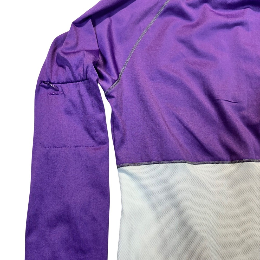 Fila Sport Womens Quarter Zip Pullover Activewear Top Purple White Small Snags - Picture 9 of 10